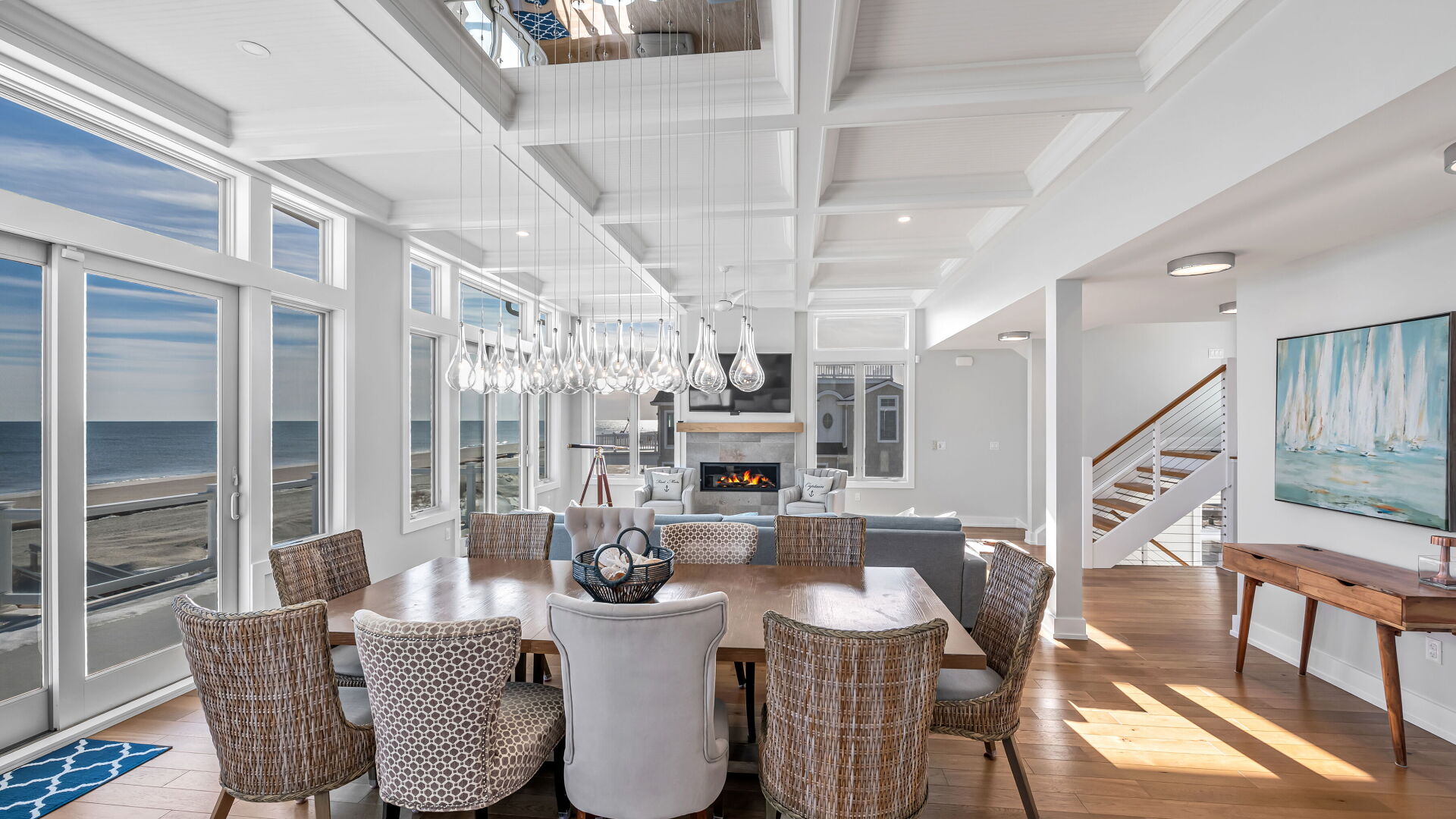 open plan dining and living view