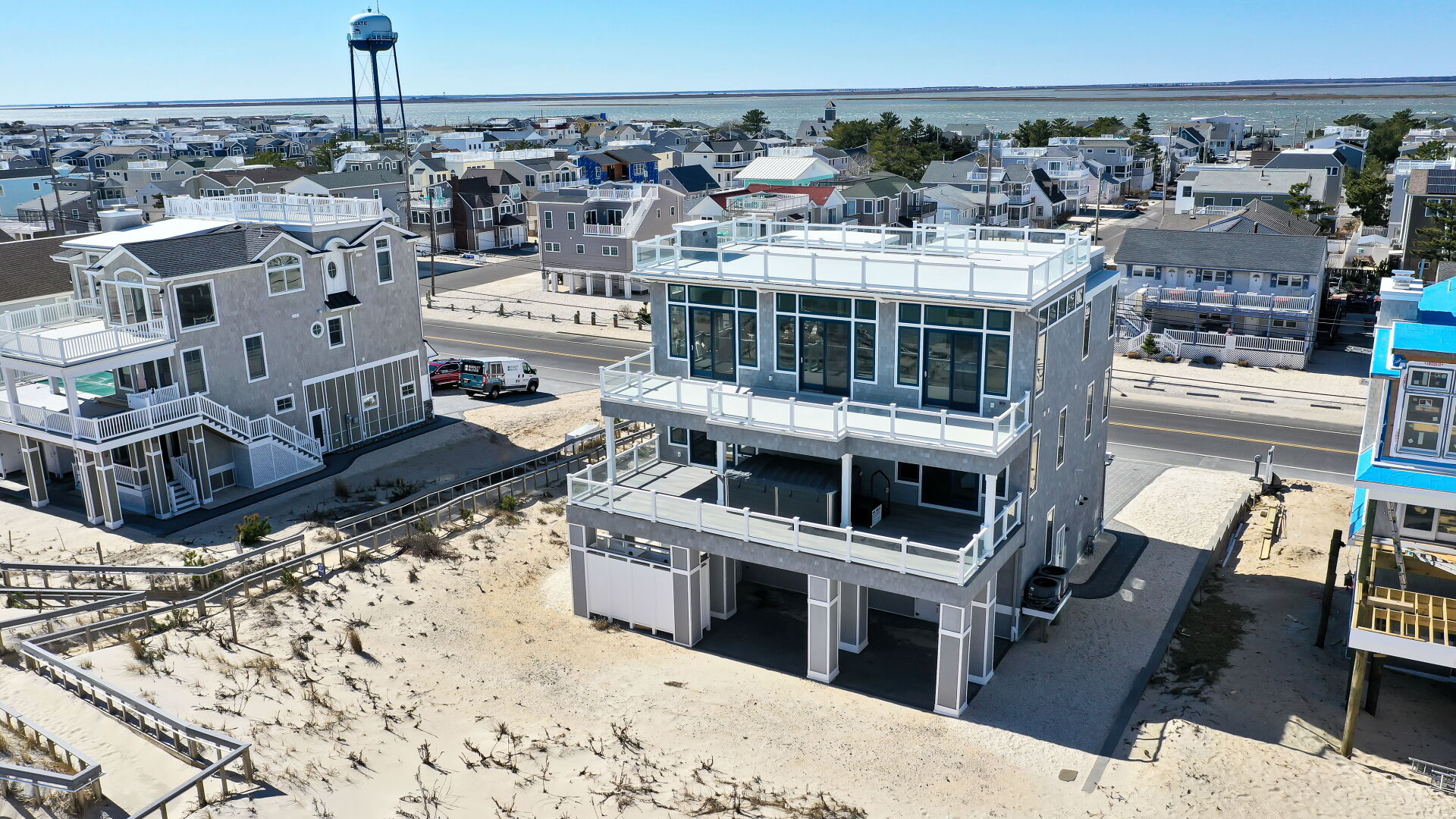 aerial villa neighborhood bay view