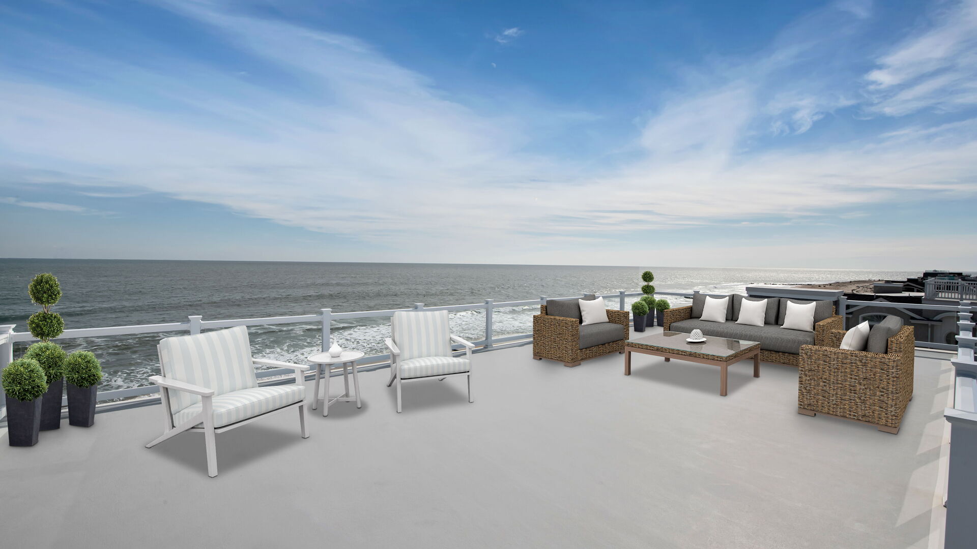 rooftop deck glass railing